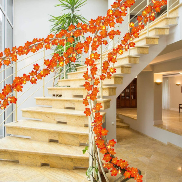 Pumpkin Lights & Förstorad Maple Fall String Lights Halloween Pump