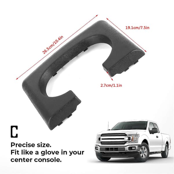 Midterkonsol Kopholder Cover Flaske Organizer Trim Sort Slidstærk Passer til Ford 2004-2014