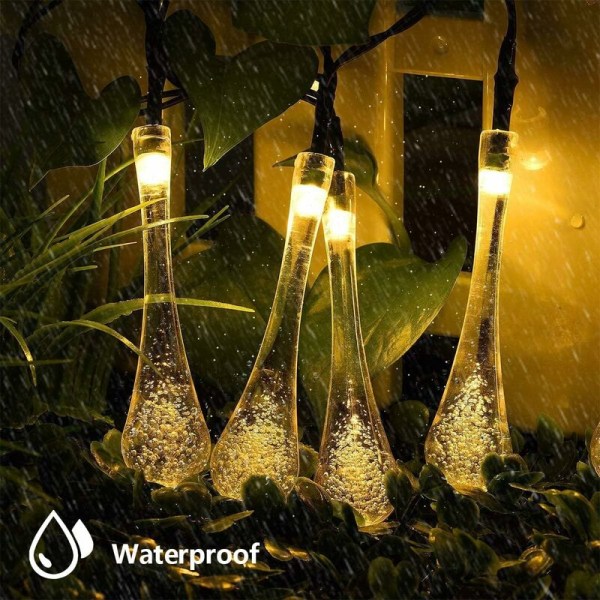 30 LED 6,5 m Solar String Lights för utomhusträdgård 8 lägen, vatten