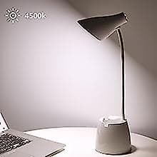 Skrivebordslampe, LED bordlampe 3 lysmoduser og berøringssensor, bordlampe 360 rotasjon med variabel intensitet for å lese, studere, arbeide (rosa)