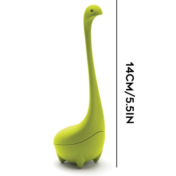 Baby Nessie Lösblad Te Infuser Återanvändbar silikon tesil Praktiskt tefilter för resor hemmakontor Green