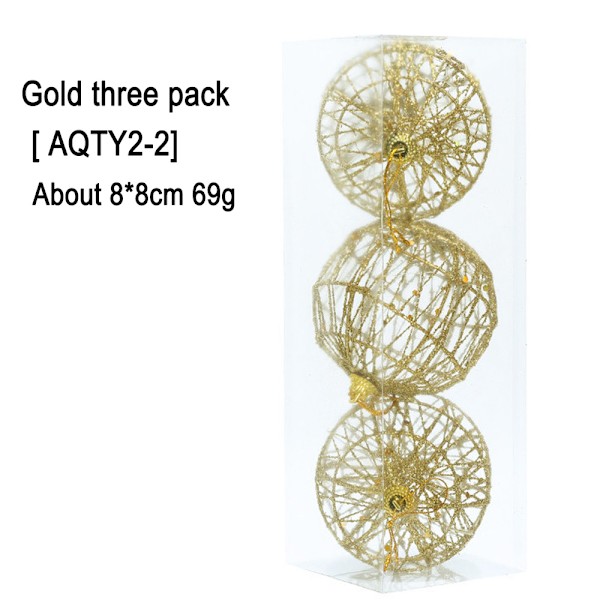 Julgransdekoration Golden Ball Hängande Dekor Jul 8CM/3pcs