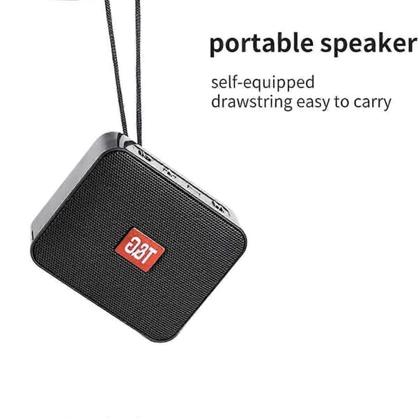 166 Mini Bärbar Trådlös Bluetooth-högtalare, Multifunktionell Bärbar Minihögtalare Stöder USB TF-kort FM-radio Svart