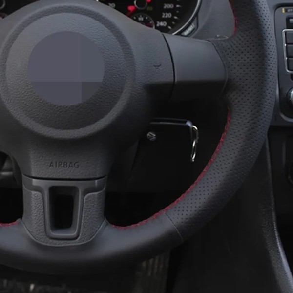 Handsytt mjukt svart konstläder cover för Volkswagen Golf 6 Mk6 VW Polo MK5 2010-2013