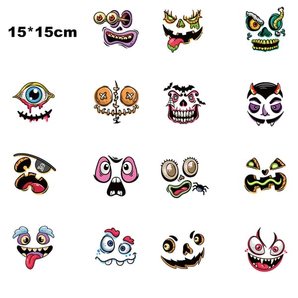 Halloween Gresskar Dekorasjonsklistremerker Mini Lag Gresskaransikt 2