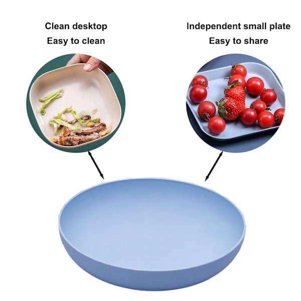 Hvedestrå dybe middagstallerkener - Ubrydelig robust plast blue