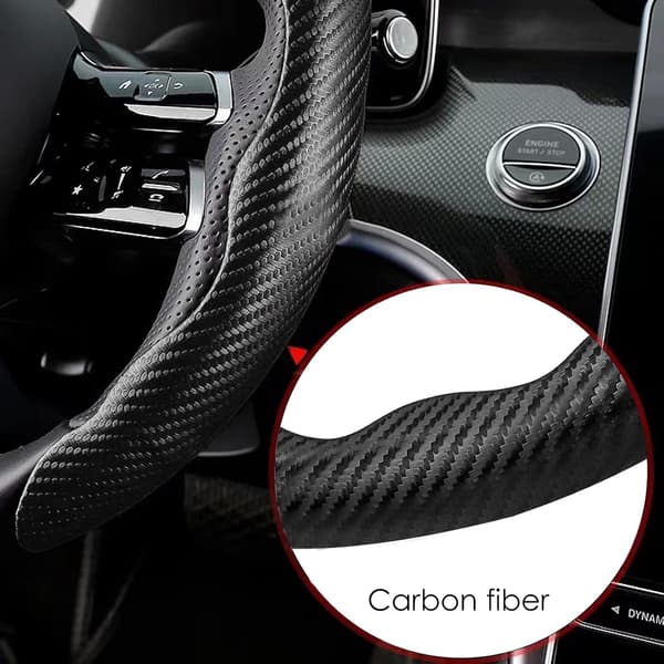 Universal Carbonfiber Bilratstyrebetræk Segmenteret Bil St