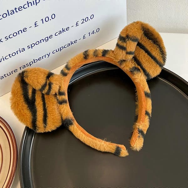 Nyhet pannband tecknad tigeröronsformad hårband för kvinnor hållbara hårnålar