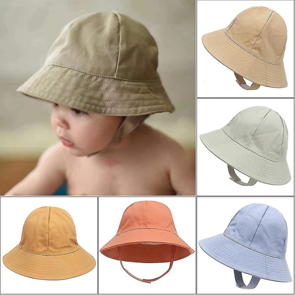 Unisex Toddlers Boys Girls Bucket Hat Baby Summer For Sun Hat Children Panama Ha Pink L