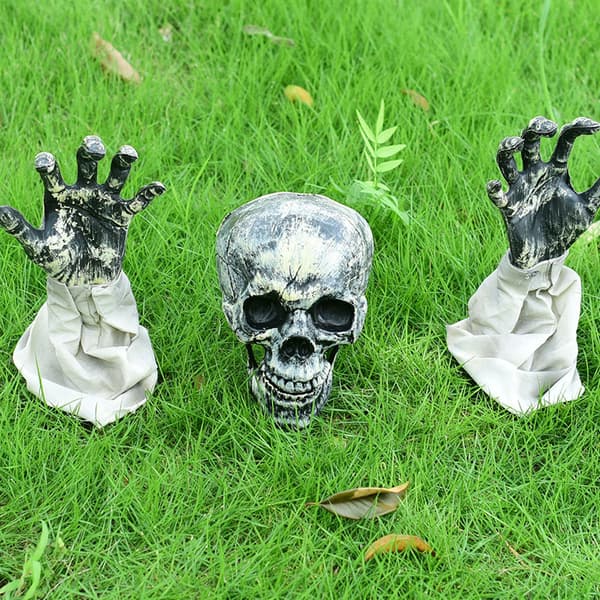 Halloween Skrekk Skjelett Ground Ghost Gress Dekorasjon 32cm