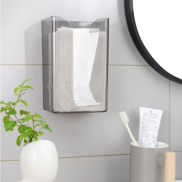 Vægmonteret Tissue Box Holder Rektangulær Wall Tissues Box Hol Gray