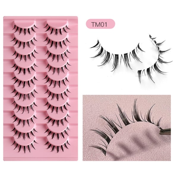 Clear-Band løsvipper Cat-Eyes Wispy Natural aux Mink vipper Lett volum Korte falske øyevipper Manga vipper F