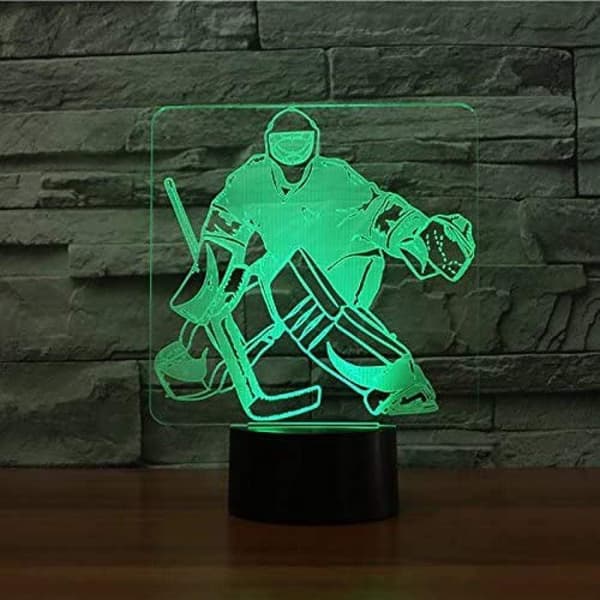 Modegave 3D Natlampe Ishockey Målmand Touch Bord D