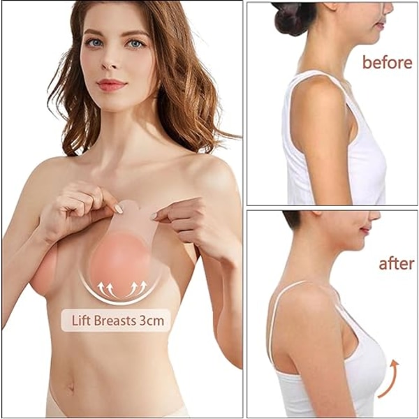 Nippelskydd（S） Återanvändbara självhäftande behåar av silikon Push-up Br