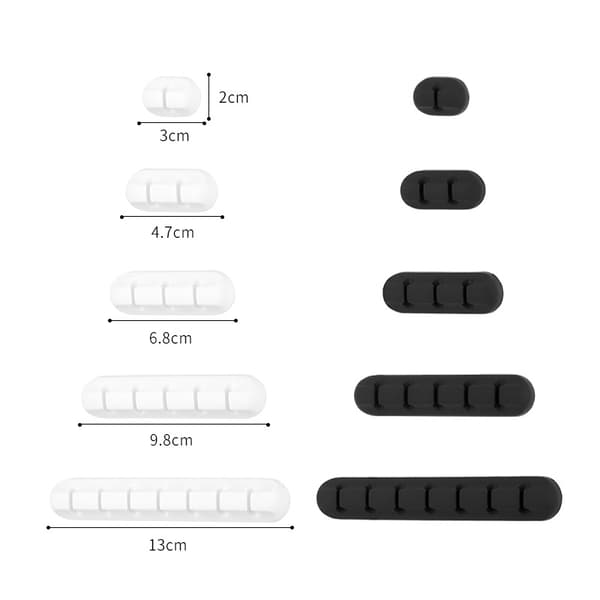 5 pakker (sort) Kabelclips Kabelholder Kabelstyring Multi-
