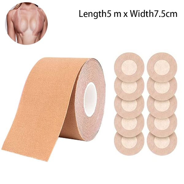 Kroppsteippi naisille, itseliimautuva push up -rintaliiviteippi 7.5 cm * 5 m