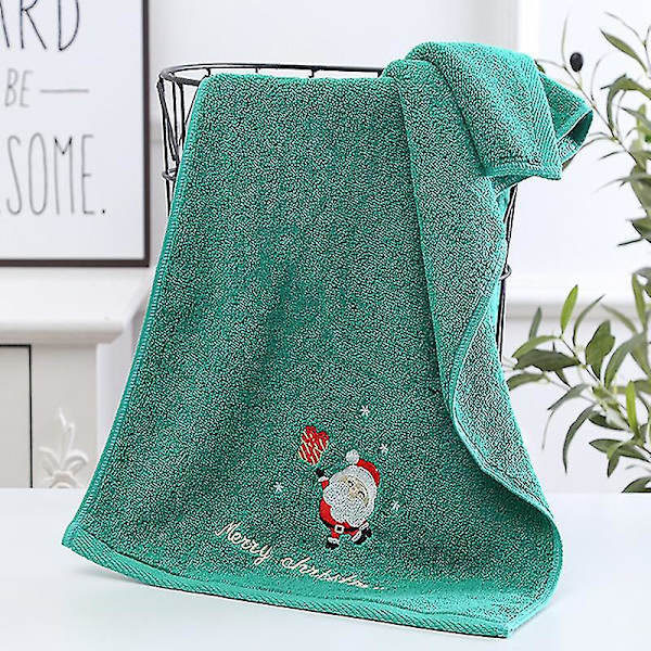 Xmas Hand Face Handduk Jul kökshandduk Röd Santa Claus Handdukar tvättduk Green