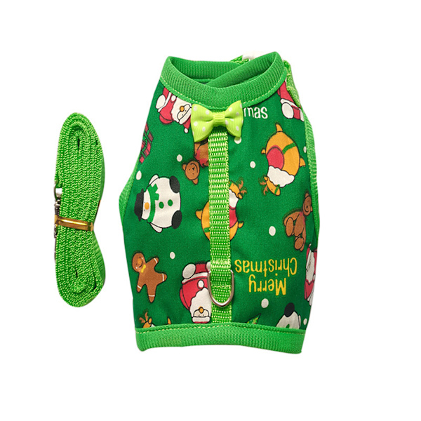 Kanin Veste Små Kæledyr Dyr Sele Snor Sæt Flugtsikker Sød Julekostume Rød/Grøn til Hamstermus Marsvin Red L