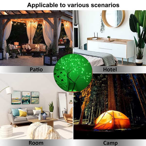 Tree Light 108 LED Shimmer Branches Battery and USB Operated green