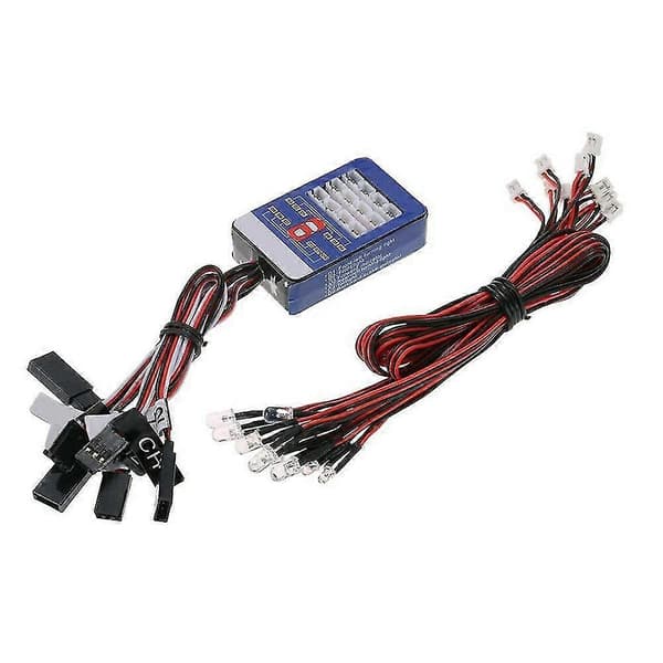 12 LED-belysningssett Styring Brems Simulering Blitslys for 1/10 Yokomo Tamiya HSP HPI RC Bil