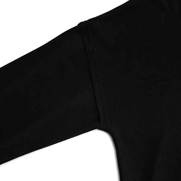 Hettegenser for kvinner Tenåringstopper damp-ermet Oversize Pullover-svart L