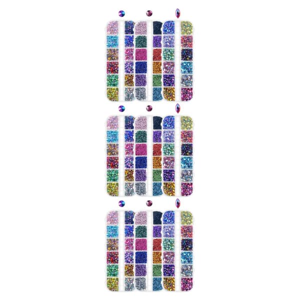 1/2/3/5 3-sett Tidløs Klassisk Neglekunst Strass Med Medium 3PCS