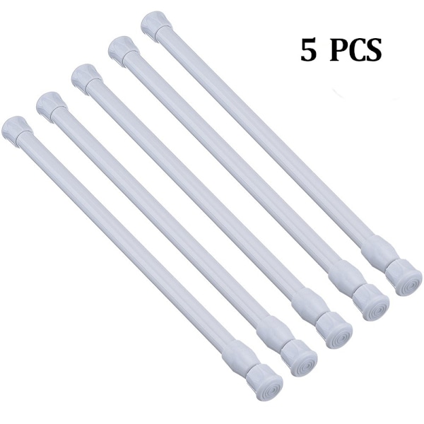 Spännstänger, 5-pack justerbara fjäderstål skåpsstänger