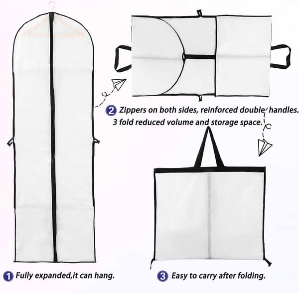 60x180cm (1 st) Bröllopsklänningsöverdrag Lång Robe Överdrag för Brud och