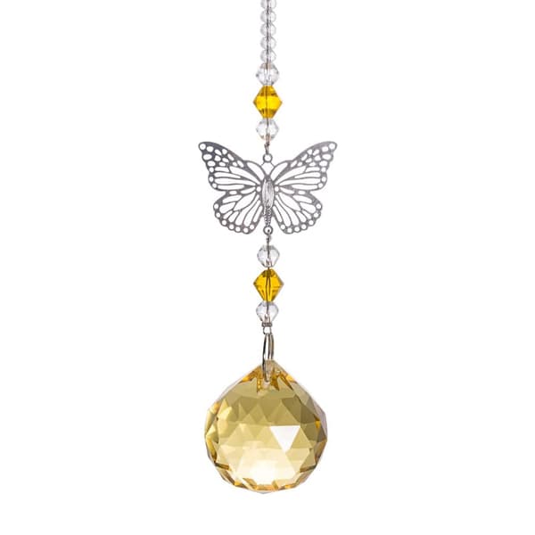 Lysekrone Suncatcher Krystallkule Prismer Pendel Sommerfugl Vindu