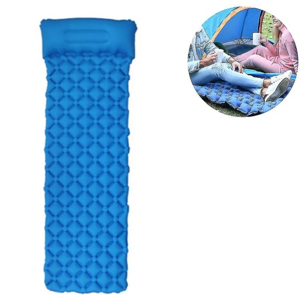 Ultralätt liggunderlag, uppblåsbar campingmadrass blue