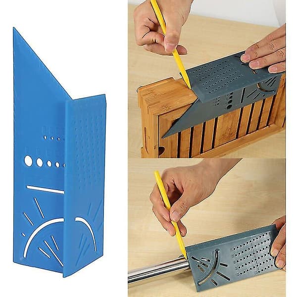 3d Regular Square Layout Mitre 45 90 Metrisk Regel - Model: Blå