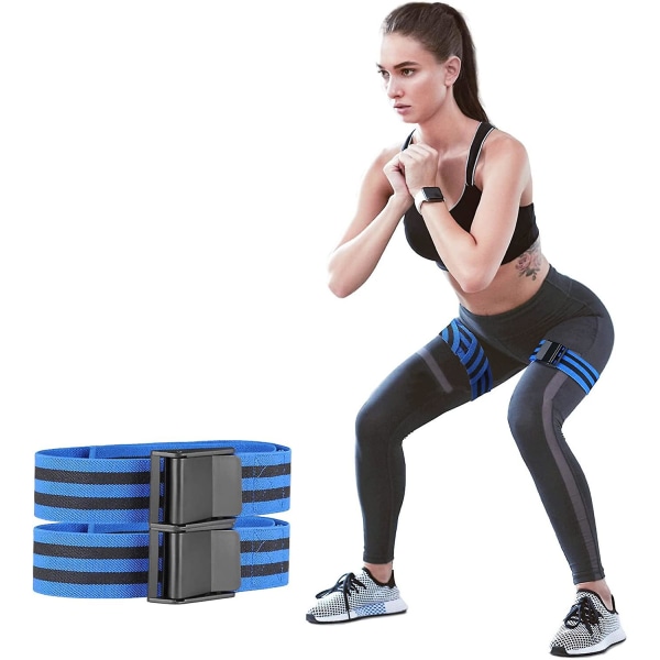 Blodflowbegrænsningsbånd til kvinder, glutes & hofteopbygning, okklusionstræningsbånd Bfr Bundle Booty Bands, Bedste stofmodstandsbånd til E Blue