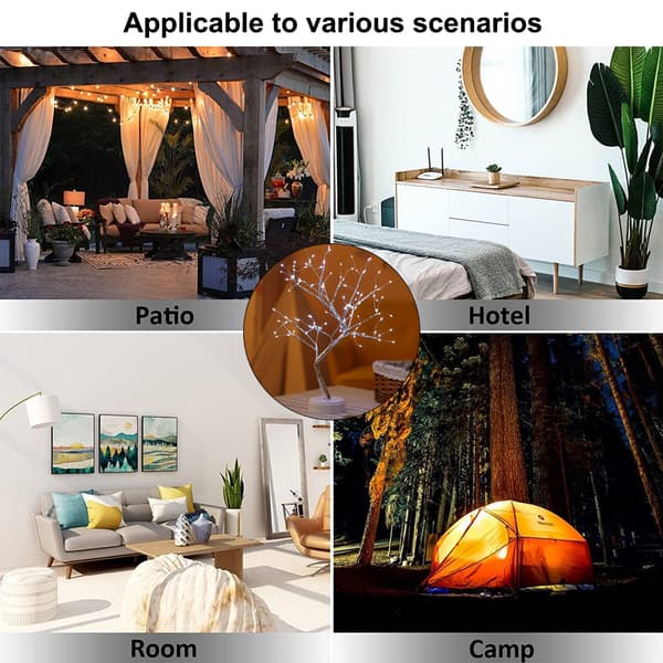 Træ Lys 108 LED Shimmer Grene Batteri og USB Drevet white