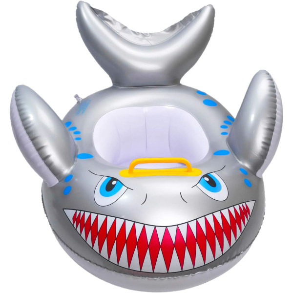 Simringar Haj Simring Baby Pool Float Toy Tecknad Uppblåsbar Fisk Simring Sommar Pool Float Ring för 1-3 år gamla barn