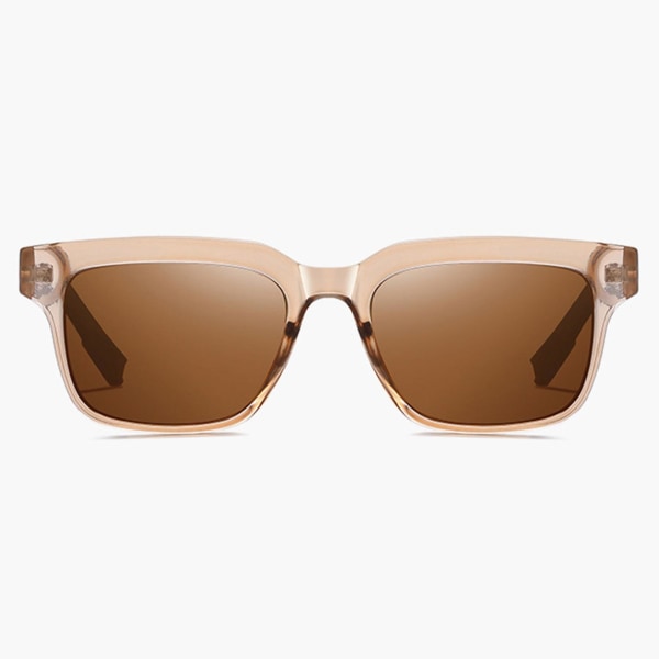 Universal Unisex Firkantede Anti UV Briller Uv400 Klare Sommerbriller Køre Solbriller Light Brown