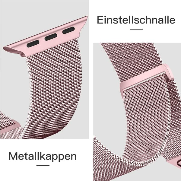 Guld/Pink Metal Rem til Apple Watch 40mm 38mm