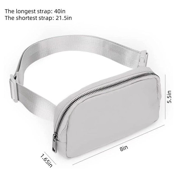 Fanny Bæltetaske Midjepung Crossbody-tasker Bumbag til løb light grey