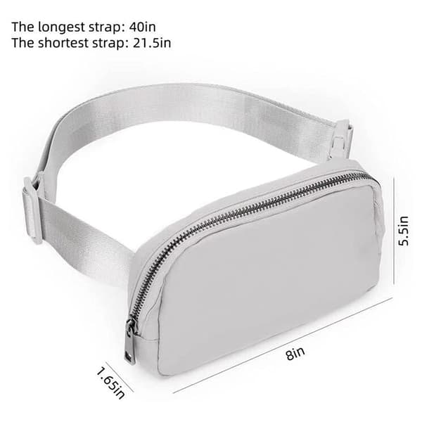 Fanny Pack Midjeveske Crossbody-vesker Bumbag for løping light grey