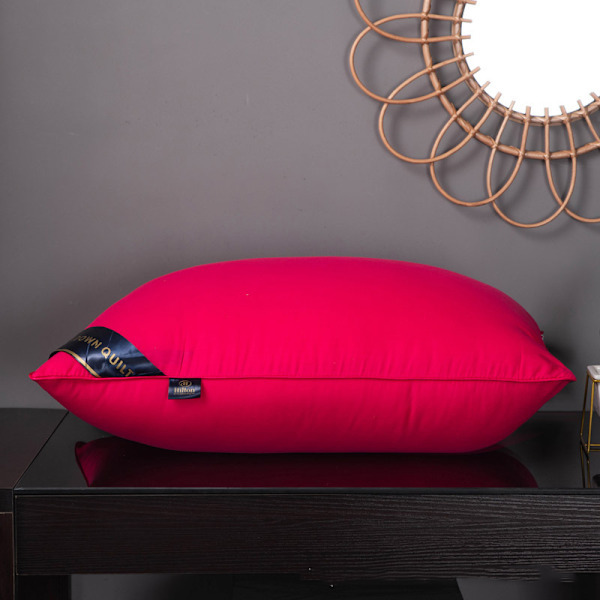 Sängkuddar Polyesterfyllning Mjuk Stödjande plyschkuddar för att sova 48x74cm Rose Red