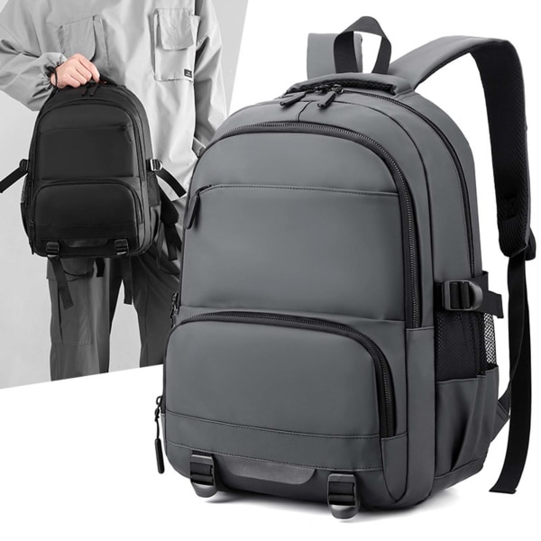Affärsfritid resväska för män College skoldatorryggsäck utomhus vattentät resväska Black