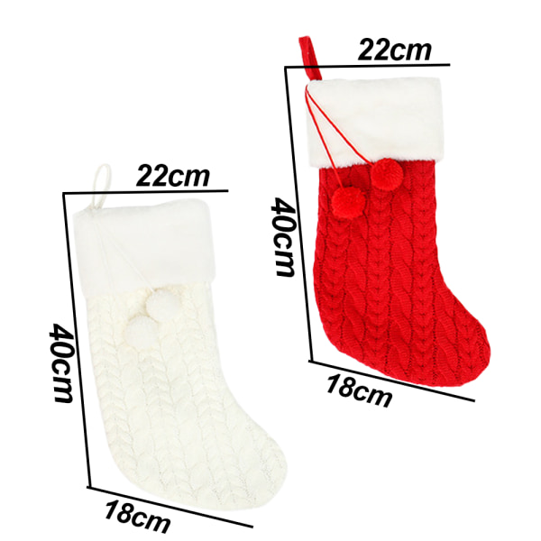 Julestrømper, til julefestdekoration red+white