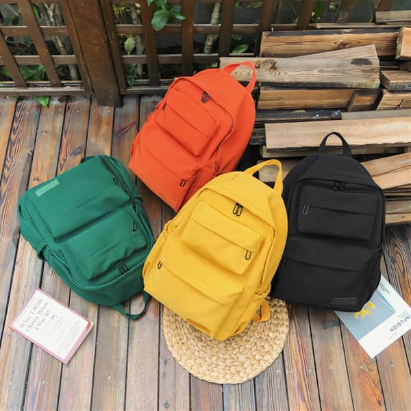 Canvas rygsæk til kvinder Stor kapacitet Casual Daypack til skolerejser Yellow
