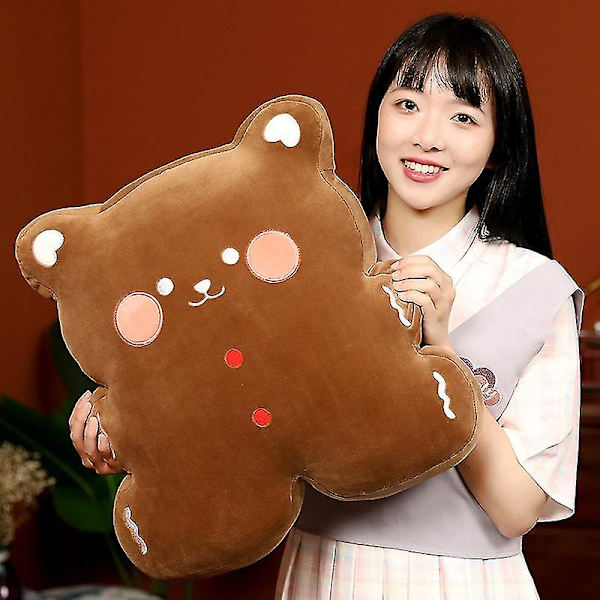 40/50 cm Söt kexform Björnkudde Plyschleksaker Kawaii mjukisdjur Björndockor Mjuka sömnleksaker för flickor Födelsedagspresent