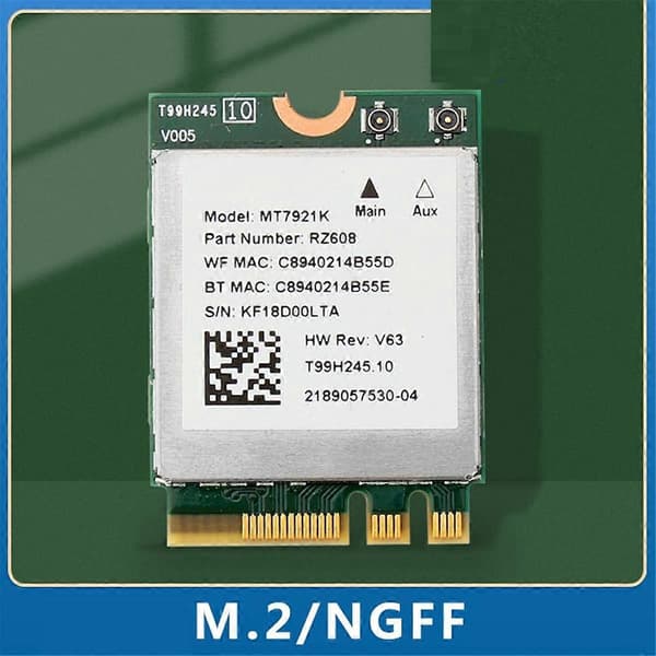 MT7921k Dual Band 2974M Wi-Fi 6 Bluetooth 5.1 Trådlöst Nätverkskort för Stationär/Bärbar Dator Stöder Windows 10/11