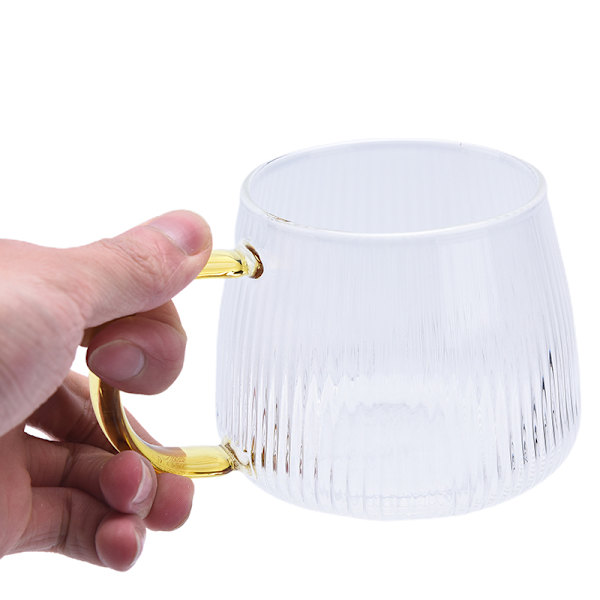 Varmebestandig vannkopp i glass med håndtak Te Melk Drikkekopp