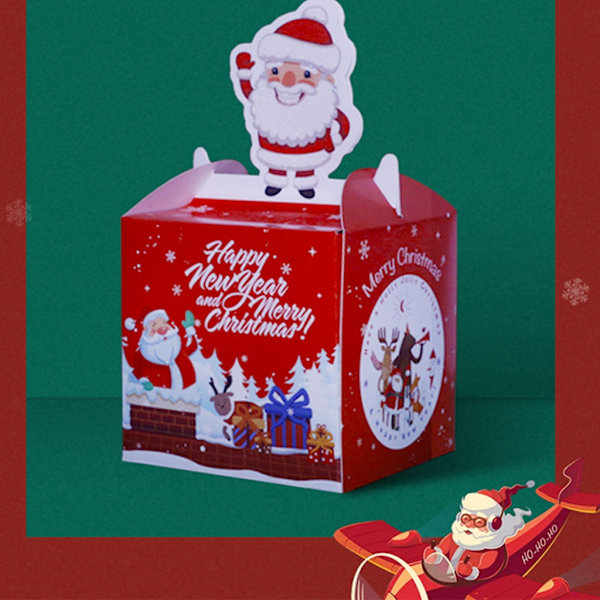 Julgodispresentförpackning 10 stycken Julfestfavorit Pappersgodisask null - Apple box 3