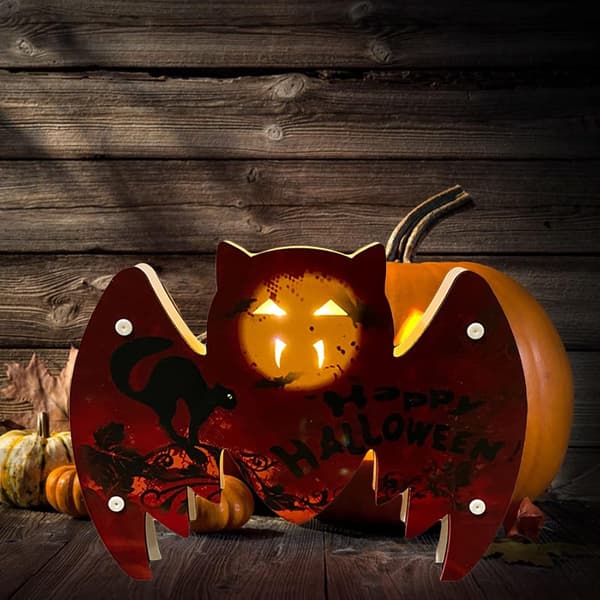 Halloween Natlampe LED-belysning Rød Flagermus