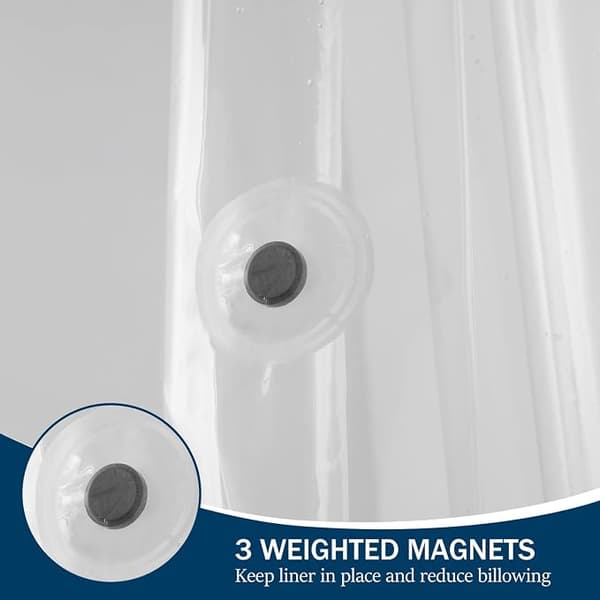72\" x 72\" Klar Vattentät Duschdraperifoder - PEVA Lättviktigt Plastduschdraperifoder med 3 Magneter - Duschdraperier för Badrum