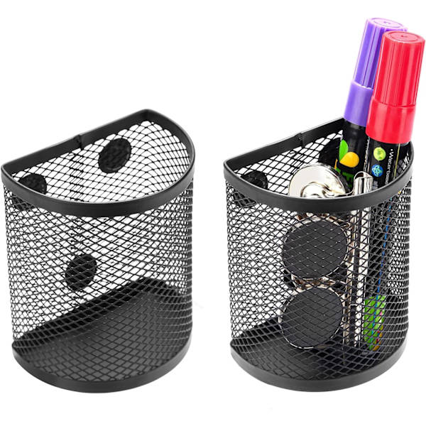 2 Magnetiske Penneholdere, Organiser til Skrivegrej i Metal