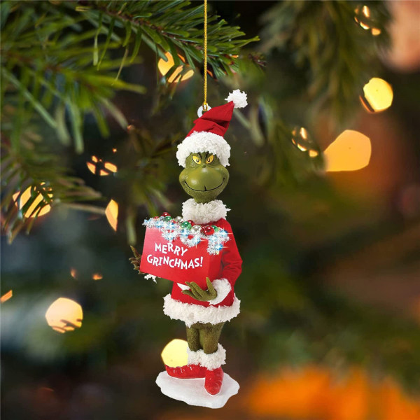 Christmas Grinch Ornaments Xmas Tree Hanged Figur Hänge ekor D